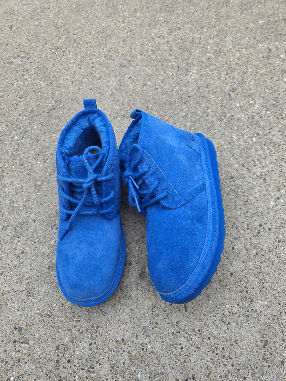 UGG Suede Lace-Up Boots in Bright Blue Big Girls 5